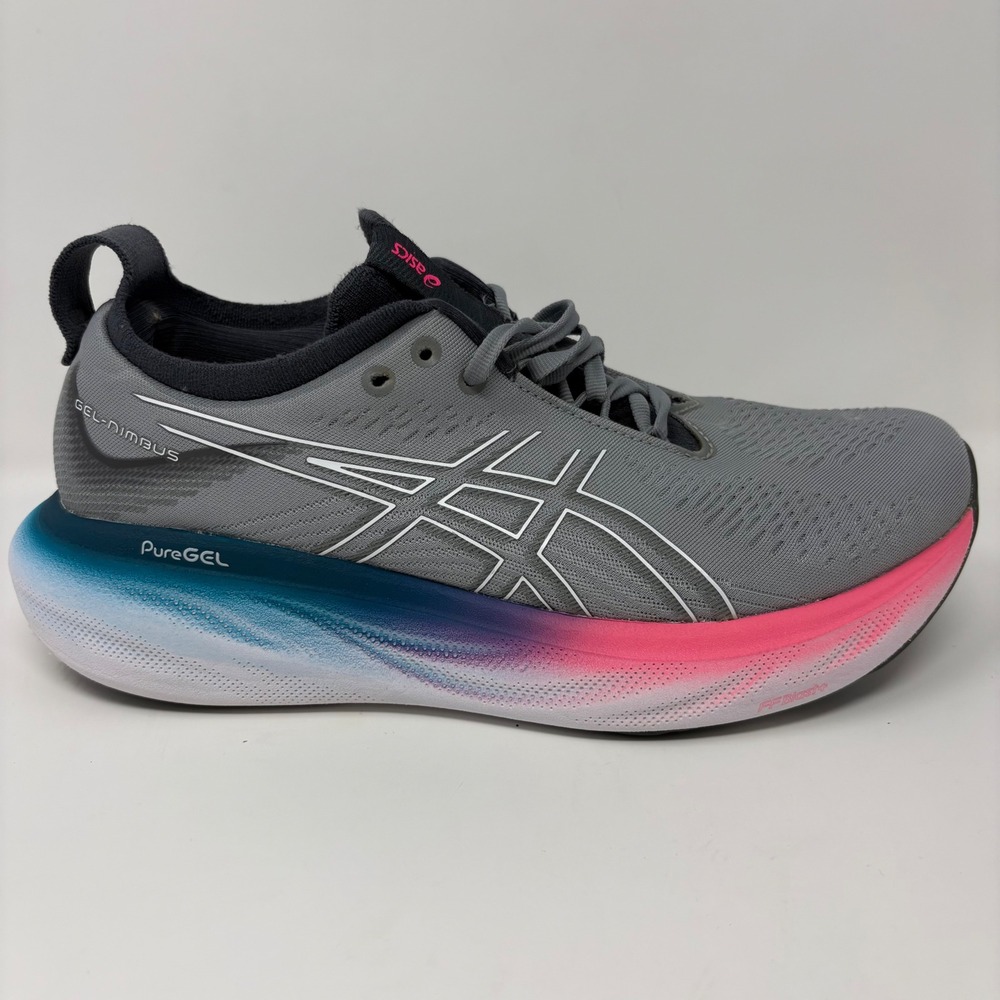 ASICS Gel-Nimbus 25 Women's Size 9.5 Grey Pink Athletic Running Shoes (1012B356)